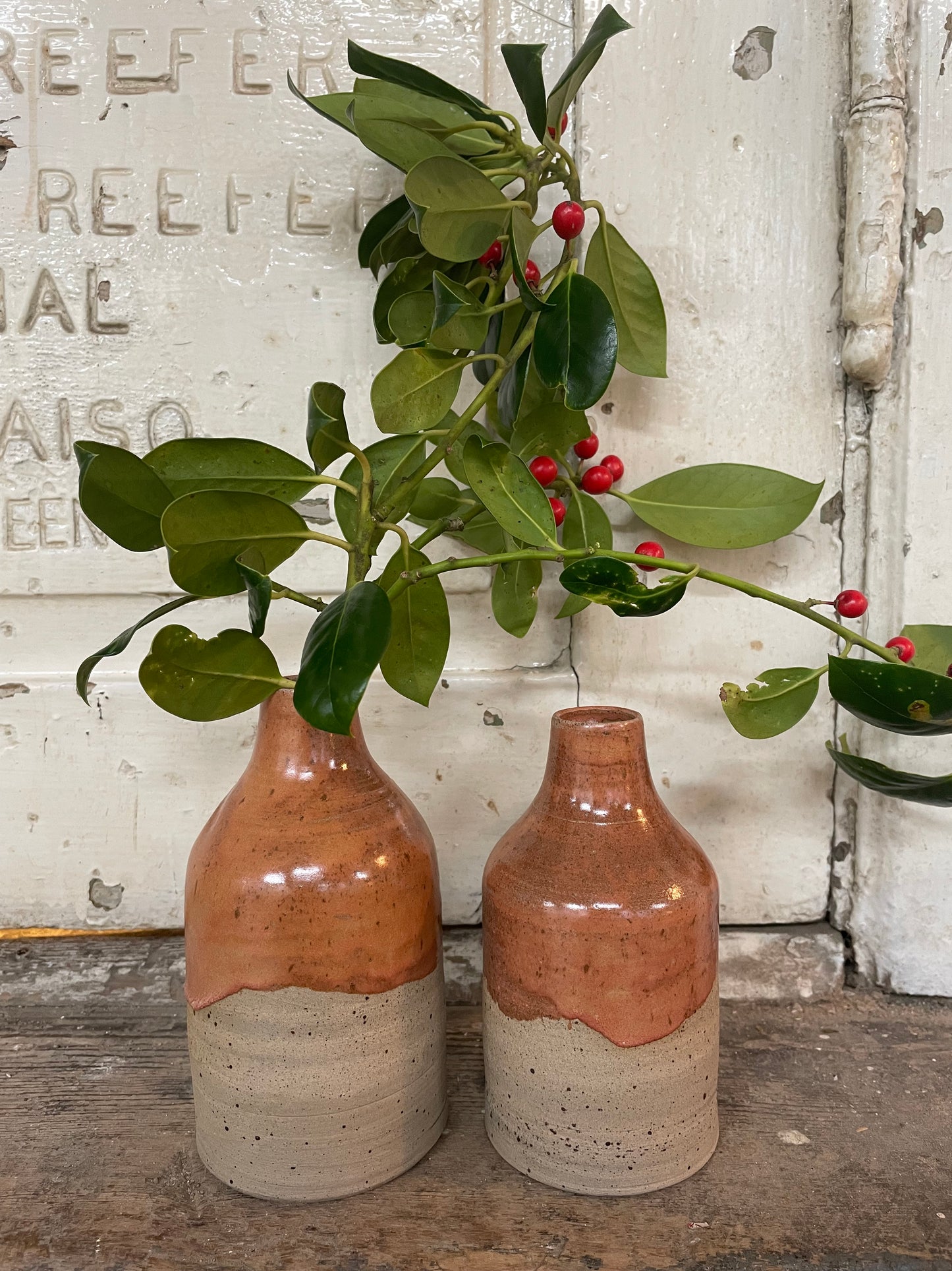 2 flaskeformede vaser